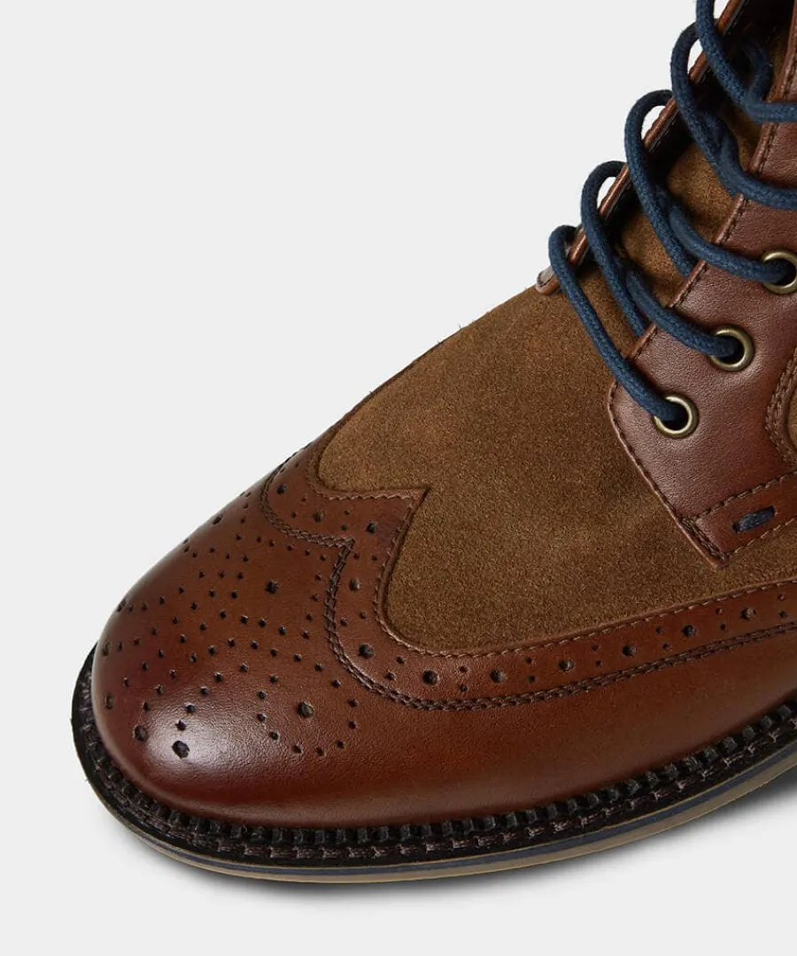 gents_club_mixed_leather__4.webp Store Joe Browns Gents Club Mixed Leather Boots Tan Multi