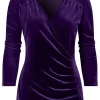 Sale Joe Browns Glamorous Velour Wrap Top Purple / Teal