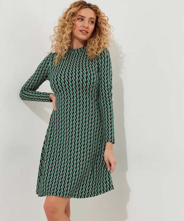 Fashion Joe Browns Gorgeous Geo Jersey Dress Green