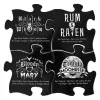 Hot Joe Browns Gothic Cocktails Jigsaw Coaster Set Black