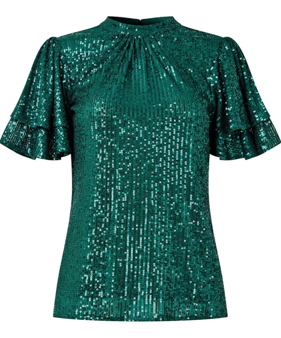 green_goddess_sequin_top_0.webp Clearance Joe Browns Goddess Sequin Top Green