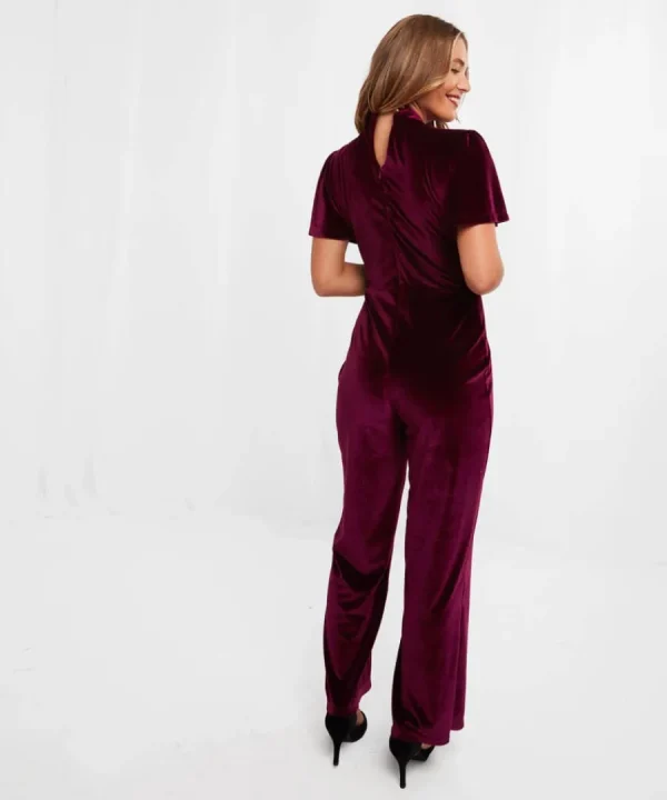 Clearance Joe Browns Greta Velour Jumpsuit Berry