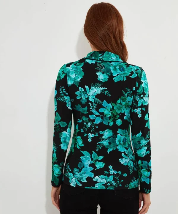 Fashion Joe Browns Hallie Jersey Print Wrap Top Black