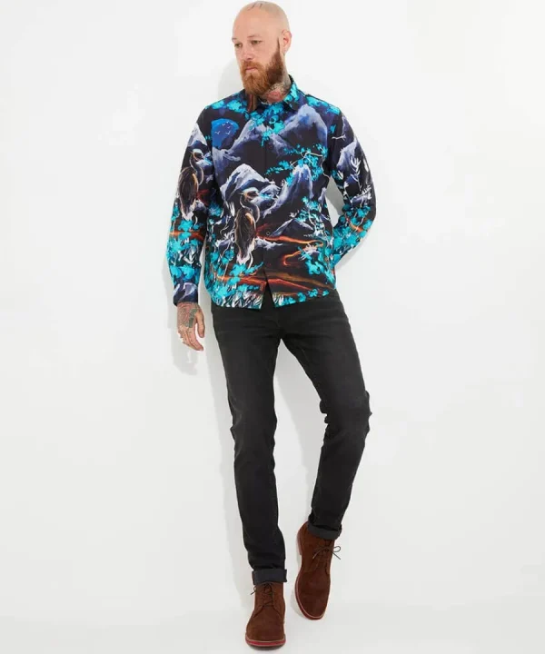 Best Sale Joe Browns Hand Painted Print Shirt Black