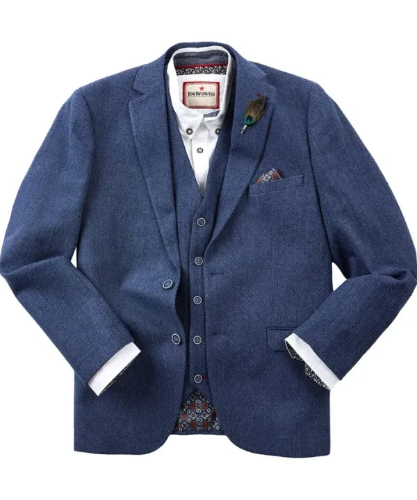 New Joe Browns Handsome Herringbone Blazer Navy