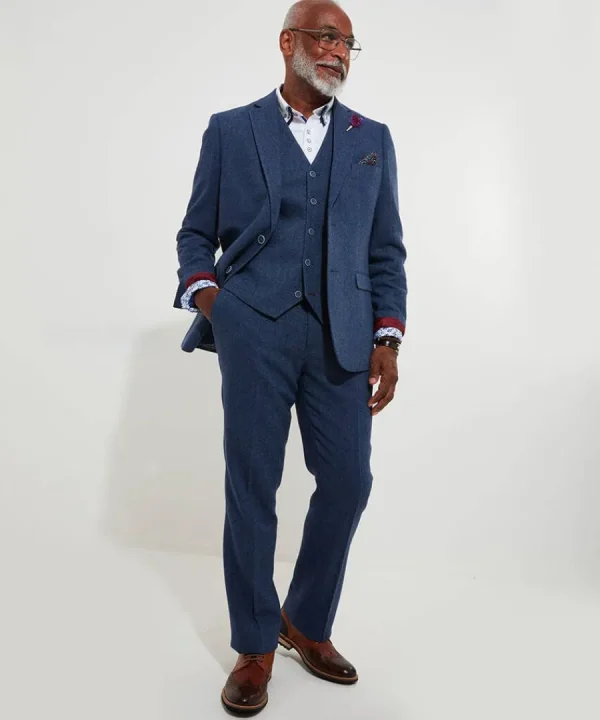 New Joe Browns Handsome Herringbone Blazer Navy