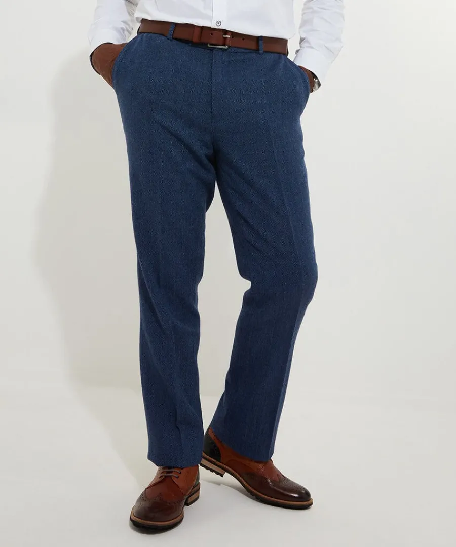 handsome_herringbone_trou_1.webp Fashion Joe Browns Handsome Herringbone Trousers Navy