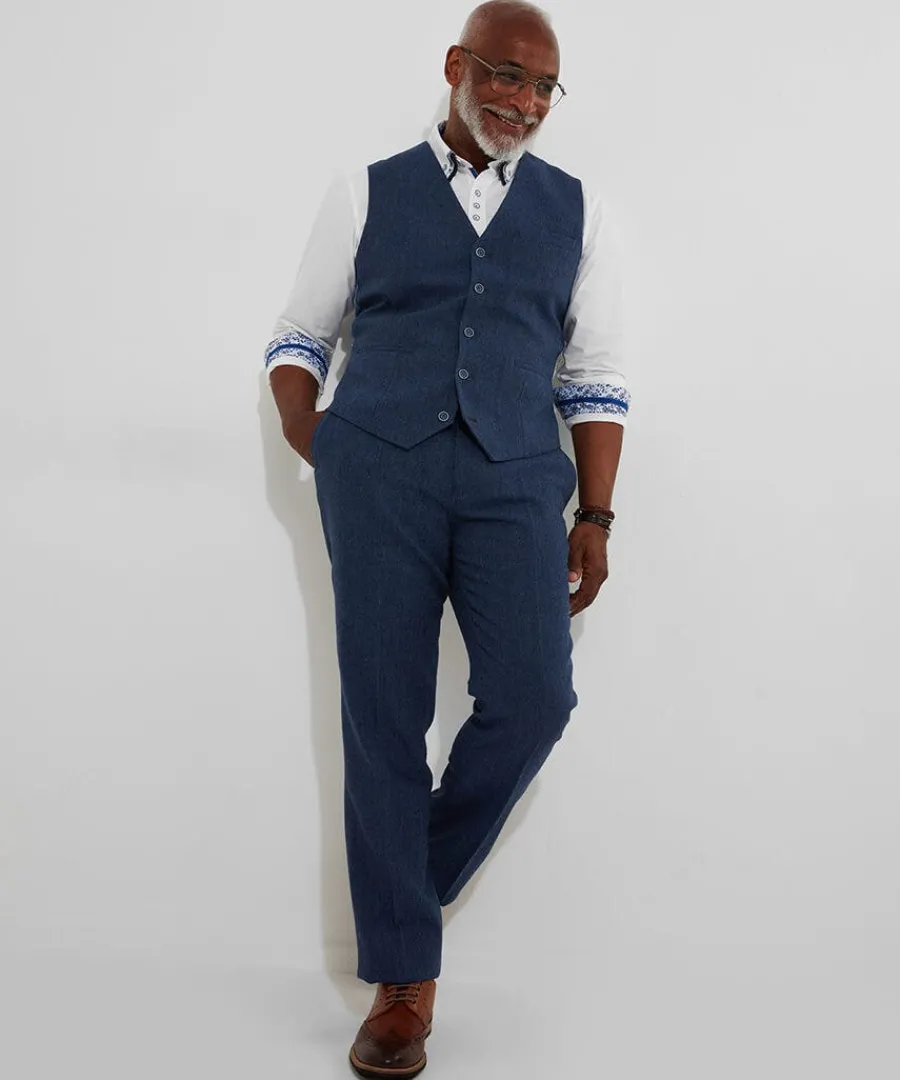 handsome_herringbone_wais_2.webp Online Joe Browns Handsome Herringbone Waistcoat Navy