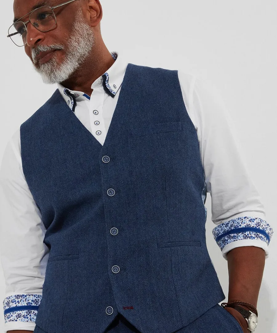 handsome_herringbone_wais_3.webp Online Joe Browns Handsome Herringbone Waistcoat Navy