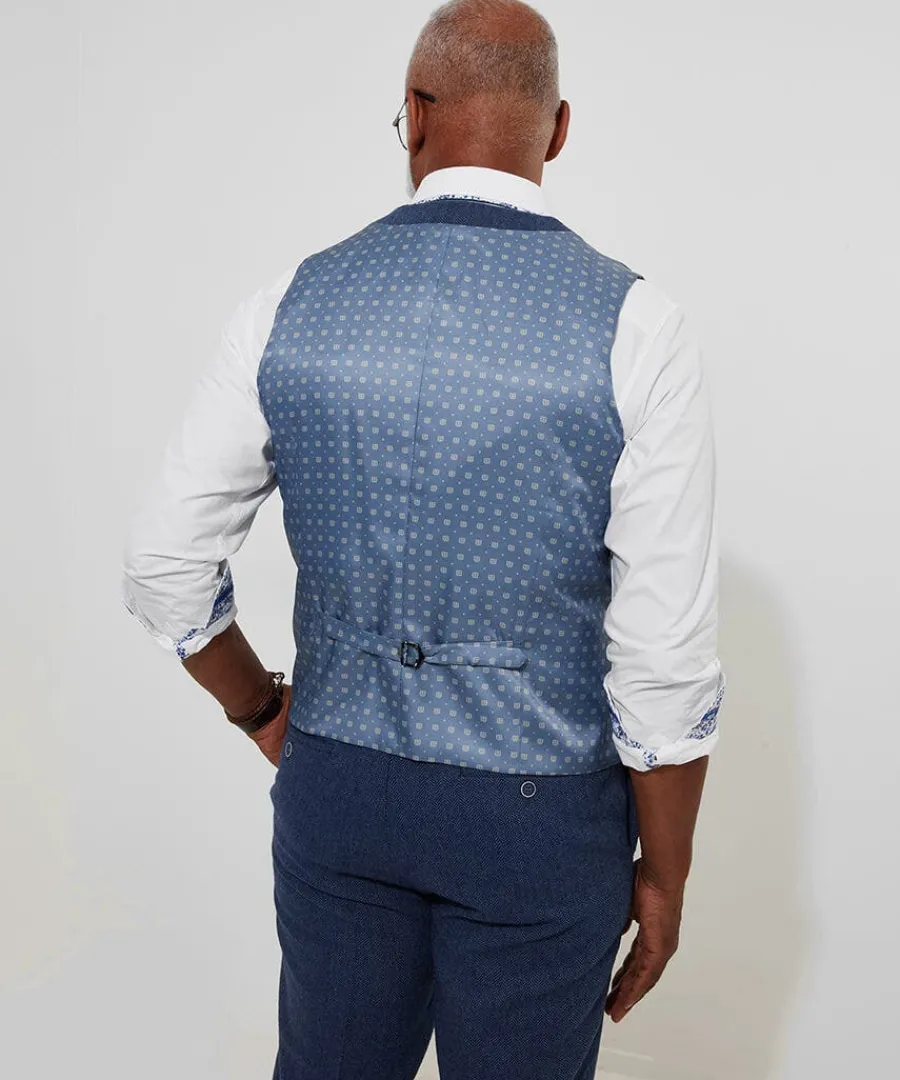 handsome_herringbone_wais_4.webp Online Joe Browns Handsome Herringbone Waistcoat Navy