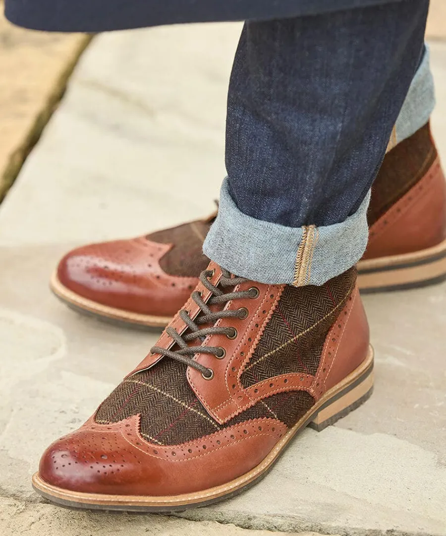 harlington_tweed_and_leat_6.webp Store Joe Browns Harlington Tweed And Leather Boots Tan Multi