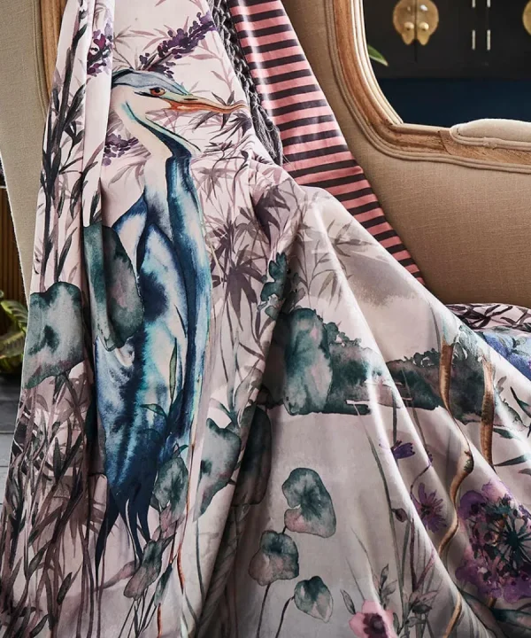 Clearance Joe Browns Harmonious Herons Reversible Throw Charcoal