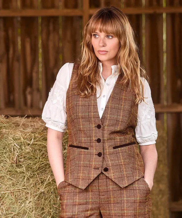 Clearance Joe Browns Heritage Check Waistcoat Brown