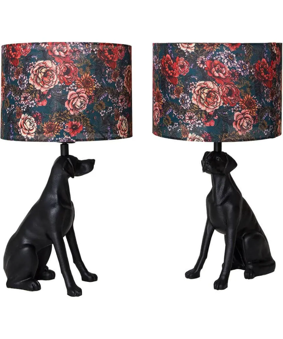 highland_botanicals_set_o_0.webp Outlet Joe Browns Highland Botanicals Set Of 2 Dog Lamps Black