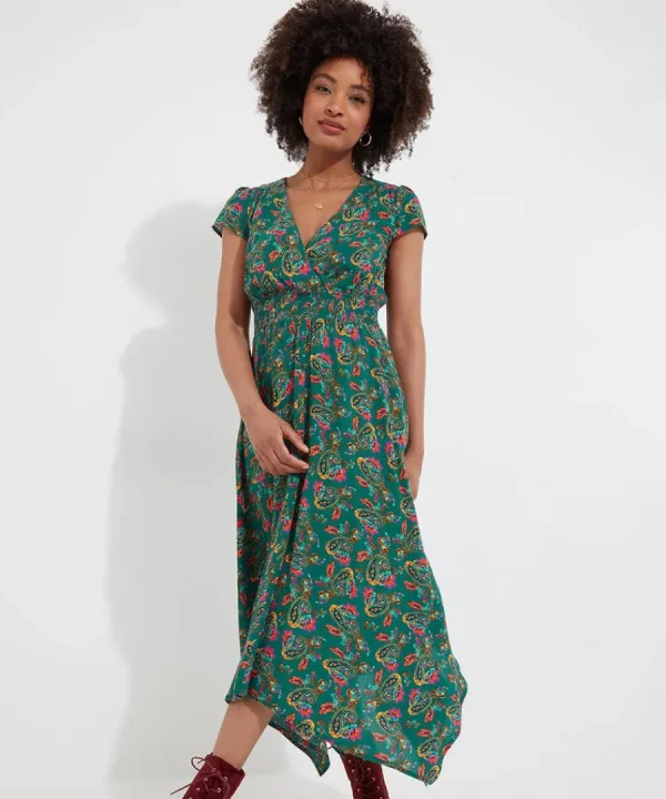 Flash Sale Joe Browns Iris Dippy Hem Dress Green