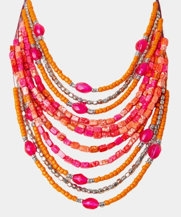 Hot Joe Browns Island Hopper Necklace Pink
