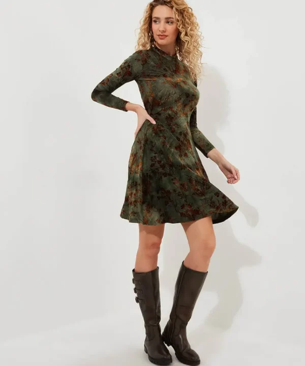Cheap Joe Browns Jemima Flocked Jersey Dress Green