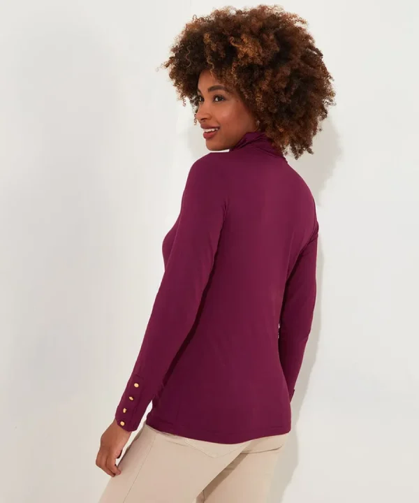 Online Joe Browns Jersey Roll Neck Top Berry