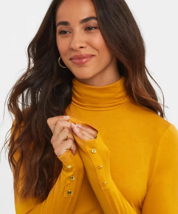 Online Joe Browns Jersey Roll Neck Top Ochre / Orange / Winter White / Berry / Black