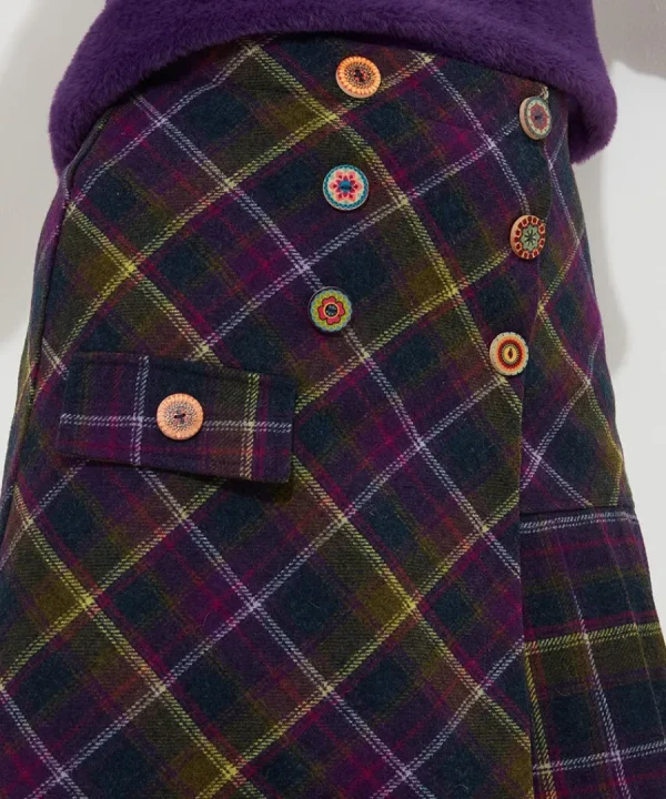 Clearance Joe Browns Joe's Favourite Checked Skirt Purple