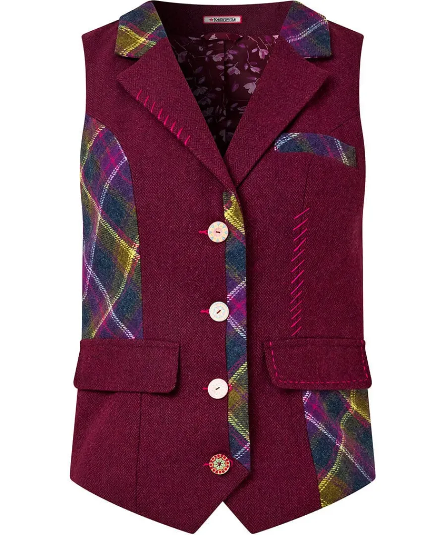 joes_favourite_waistcoat_0.webp Clearance Joe Browns Joe's Favourite Waistcoat Aubergine