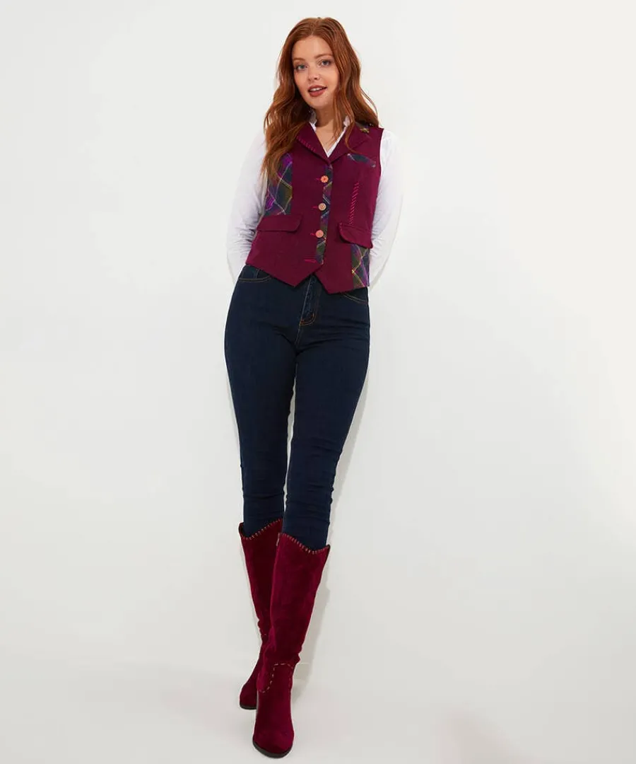 joes_favourite_waistcoat_2.webp Clearance Joe Browns Joe's Favourite Waistcoat Aubergine