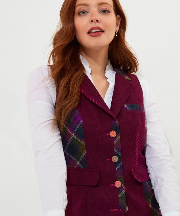 Clearance Joe Browns Joe's Favourite Waistcoat Aubergine