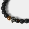 New Joe Browns Lava And Tigers Eye Skull Bracelet Black