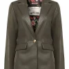 Cheap Joe Browns Lavish Leather Blazer Olive Green