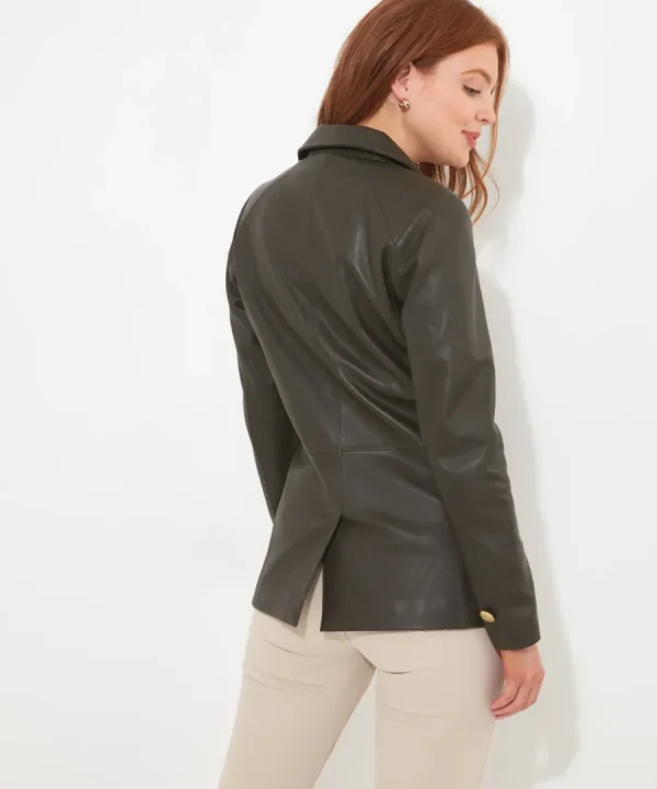Cheap Joe Browns Lavish Leather Blazer Olive Green