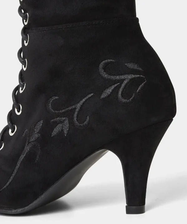 Cheap Joe Browns Layla Lace Up Embroidered Boots Black