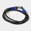 Sale Joe Browns Leather Colour Bound Bracelet Black/Cobalt / Dark Grey/Magenta