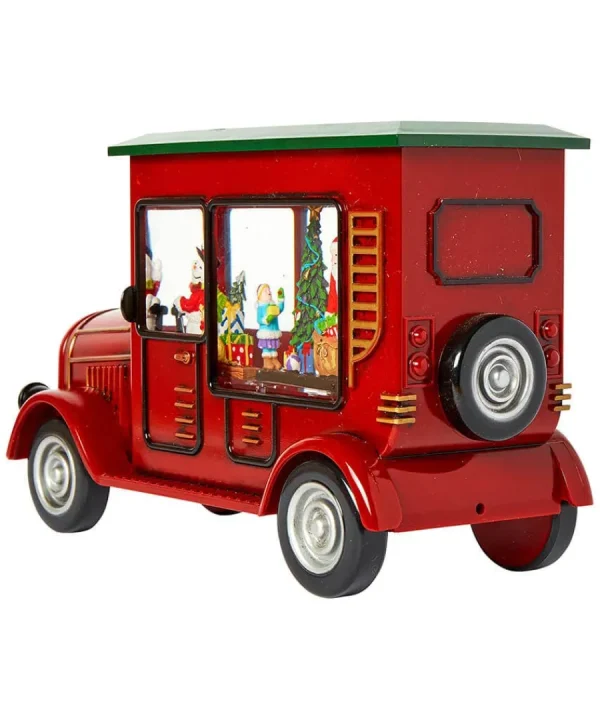 Cheap Joe Browns Lights And Sparkle Santa Spinner Bus Ornament Red