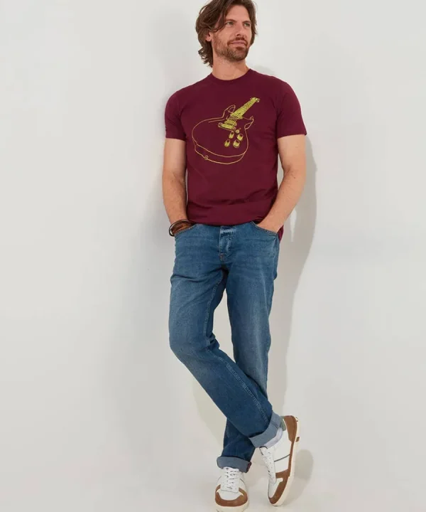 Online Joe Browns Linear Guitar Tee Burgundy