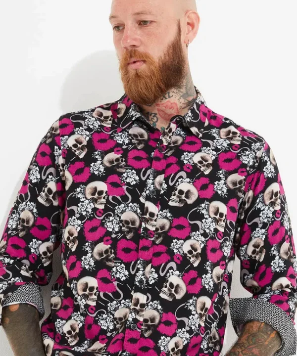 New Joe Browns Lips And Skull Shirt Black