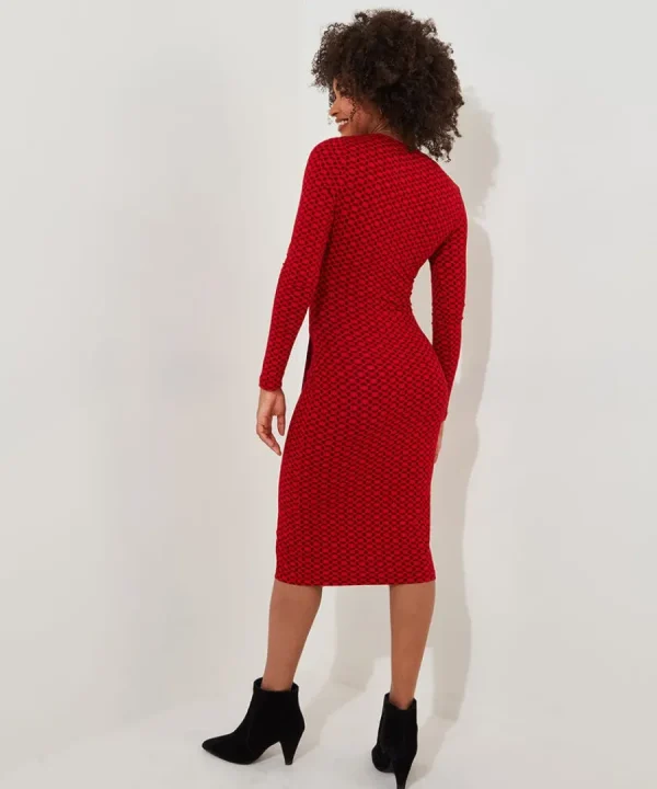 Clearance Joe Browns Lola Geo Jersey Dress Red