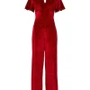 Fashion Joe Browns Loretta Velour Jumpsuit Berry