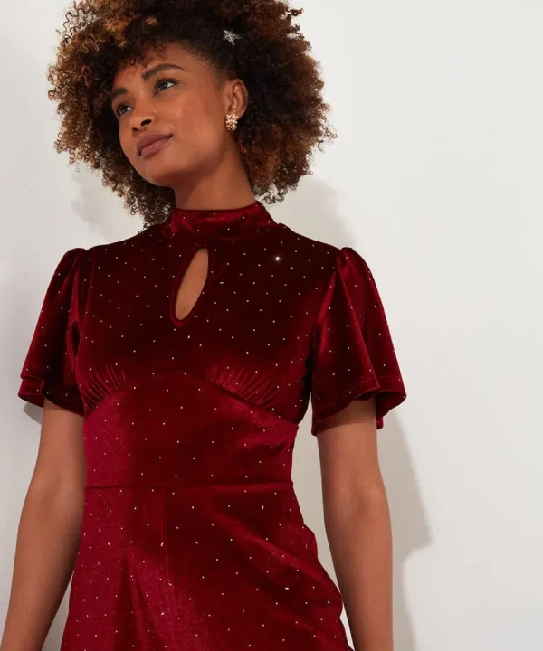 Fashion Joe Browns Loretta Velour Jumpsuit Berry