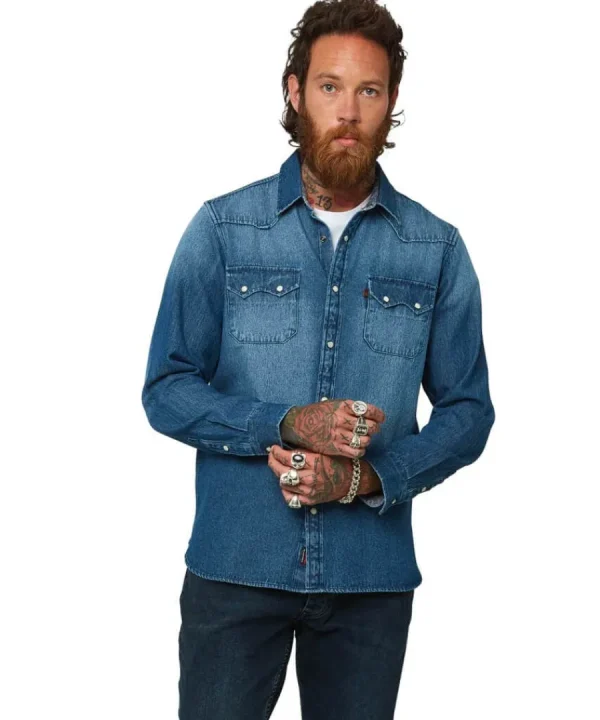 Cheap Joe Browns Loved And Lived In Denim Shirt Blue
