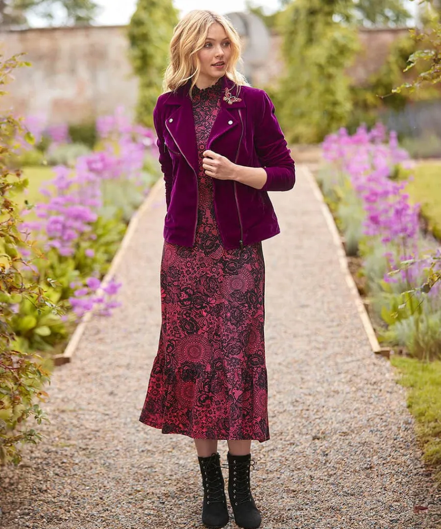 lovely_lace_print_jersey__5.webp Fashion Joe Browns Lovely Lace Print Jersey Dress Pink