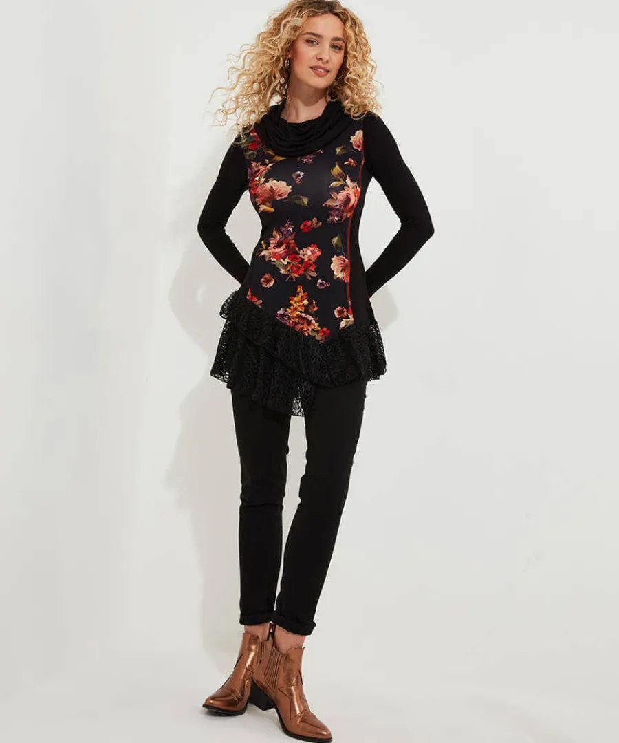 lovely_lace_trim_jersey_t_1.webp Sale Joe Browns Lovely Lace Trim Jersey Tunic Black
