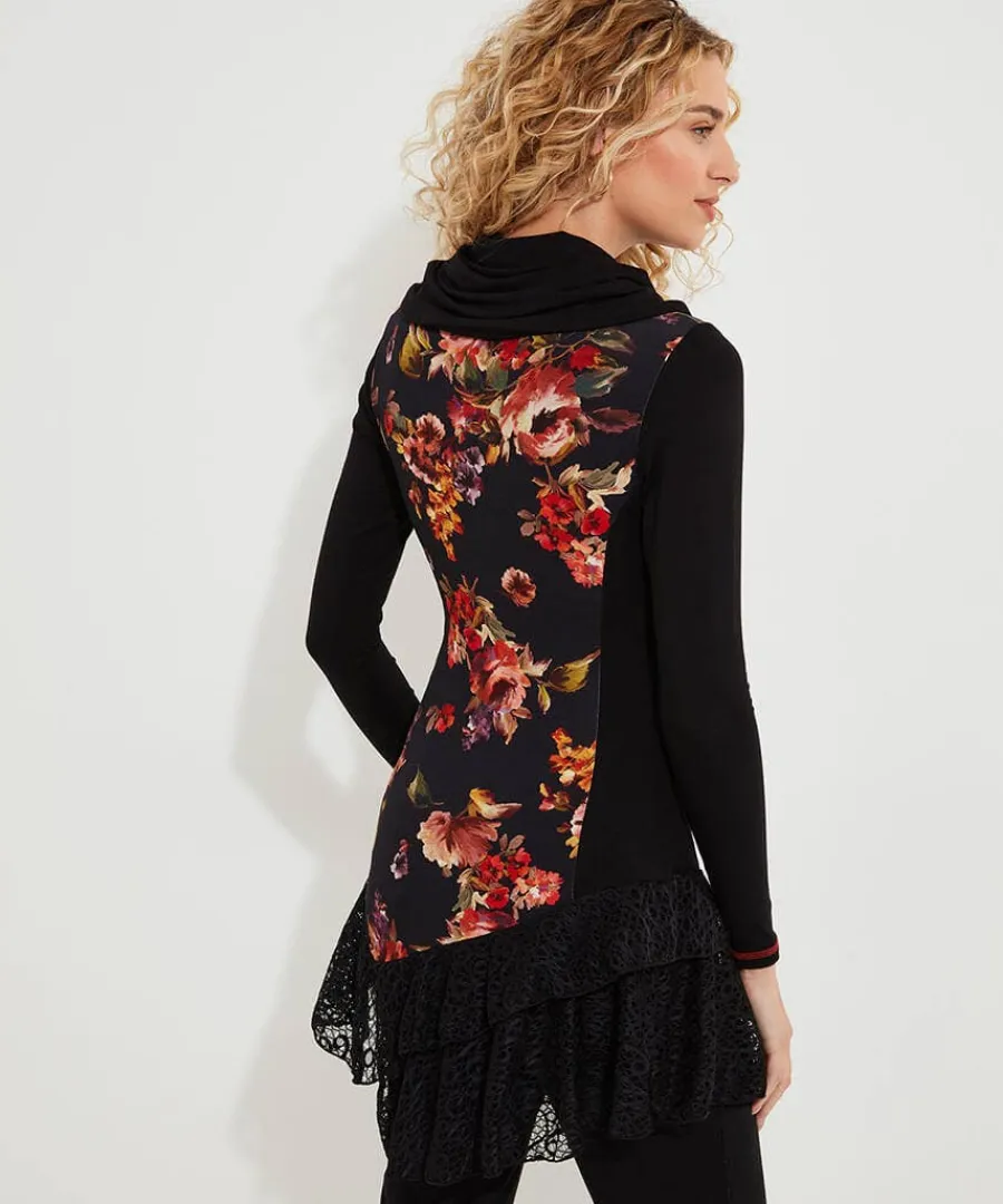 lovely_lace_trim_jersey_t_4.webp Sale Joe Browns Lovely Lace Trim Jersey Tunic Black