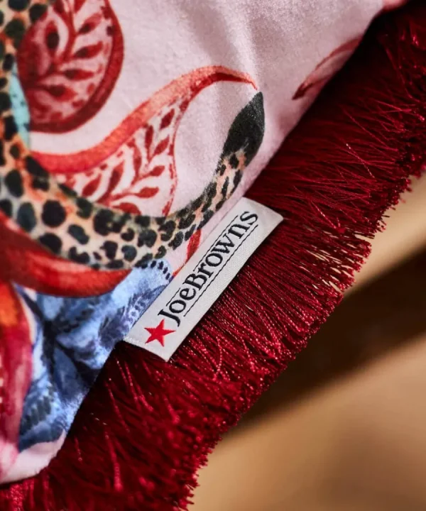 New Joe Browns Luxe Leopard Floral Reversible Cushion Pink