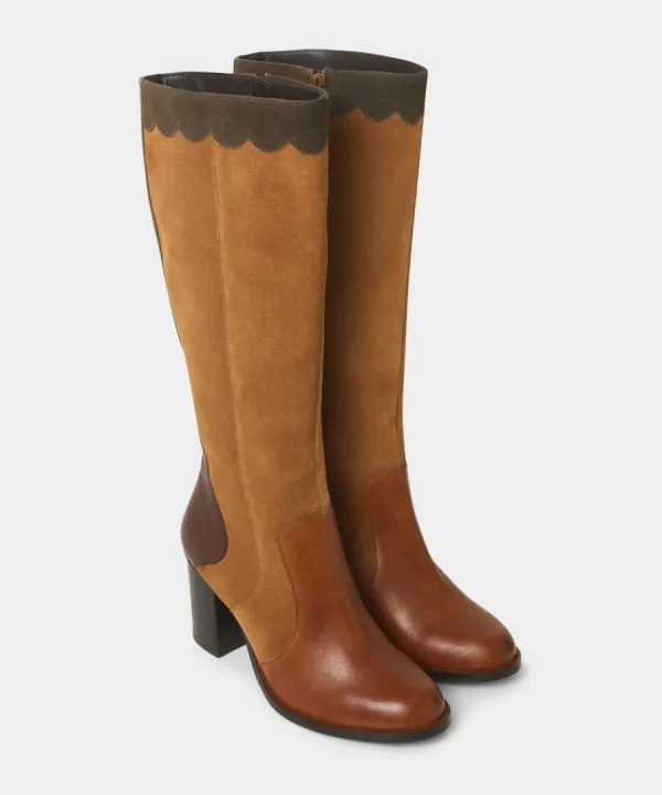 New Joe Browns Made You Look Suede Leather Boots Tan Multi