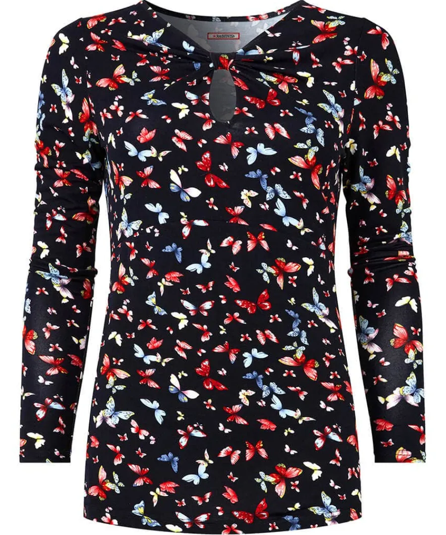 make_a_statement_keyhole__0.webp Best Joe Browns Make A Statement Keyhole Jersey Print Top Black