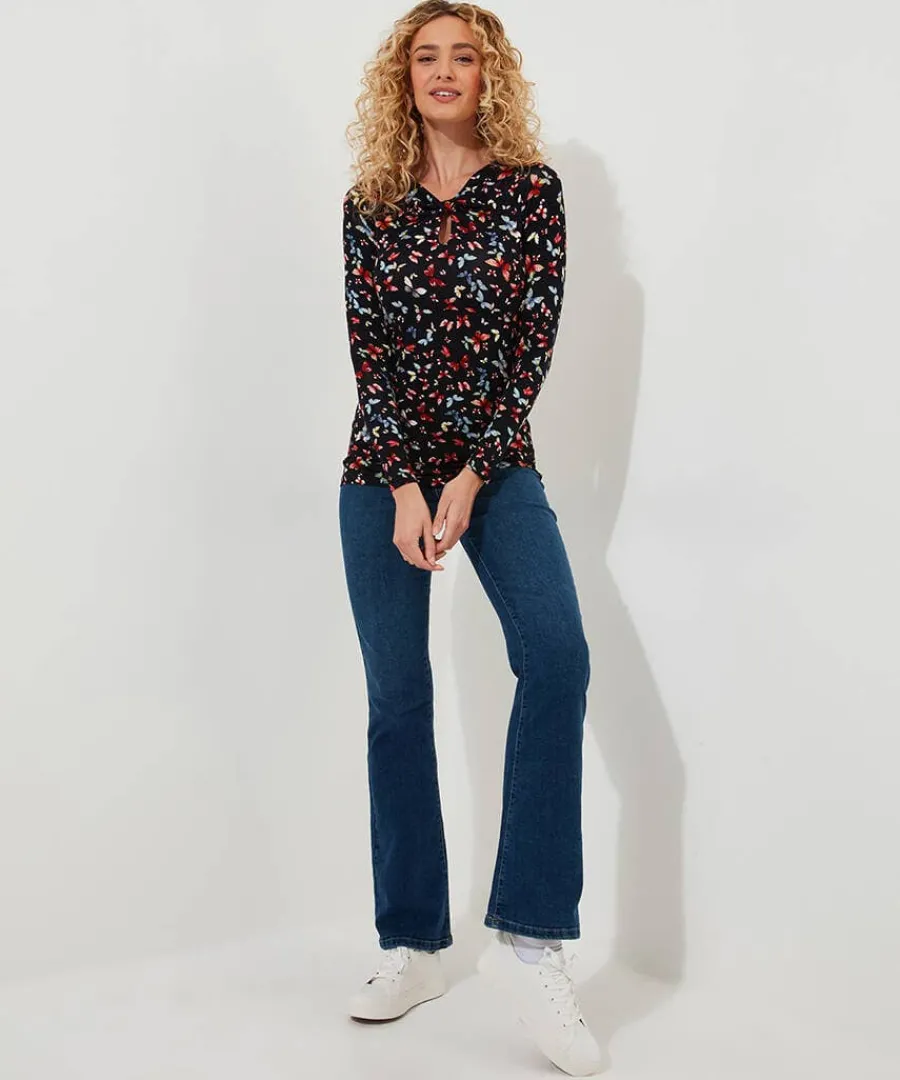 make_a_statement_keyhole__1.webp Best Joe Browns Make A Statement Keyhole Jersey Print Top Black