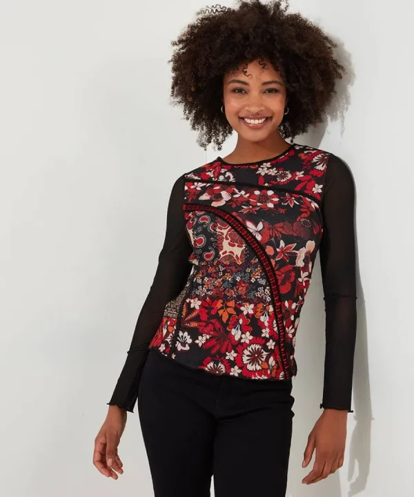 Clearance Joe Browns Marcie Cutabout Mesh Top Orange