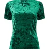 Shop Joe Browns Marcie Velour Short Sleeved Top Green