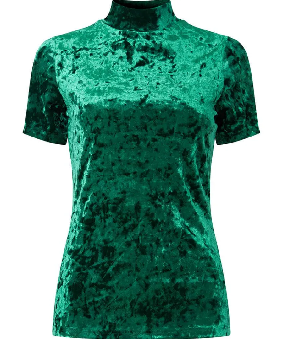 marcie_velour_short_sleev_0.webp Shop Joe Browns Marcie Velour Short Sleeved Top Green