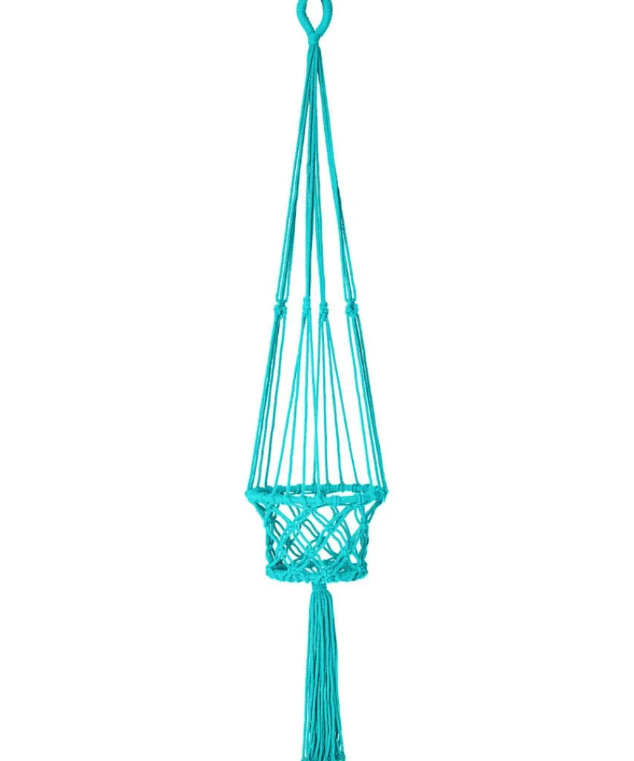 marvellous_macrame_hangin_0.webp Outlet Joe Browns Marvellous Macrame Hanging Planter Teal / Yellow